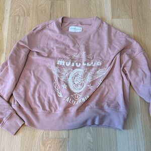 Aeropostale Blush Moto Club Crew Neck Sweater